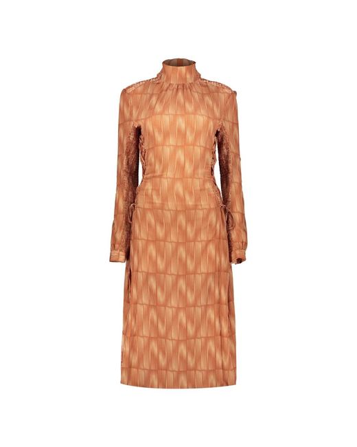 Low Classic Brown Midi Dresses