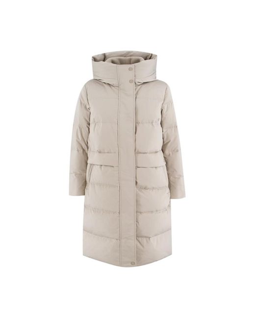 DUNO Jassen ,Wit ,Gewatteerde Hoodiejas Voor Veelzijdig Comfort in het Natural