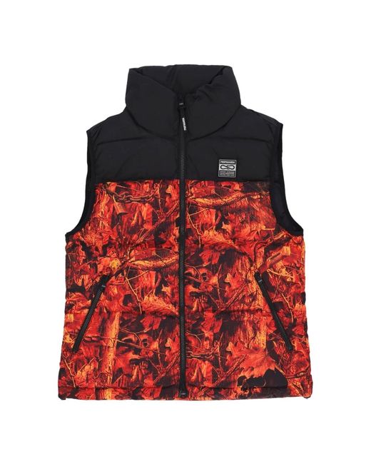 Propaganda Jassen ,Oranje ,Polyester Oranje Puff Vest Met Tweewegrits in het Red voor heren