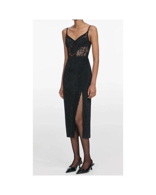 Self-Portrait Black Midi Dresses