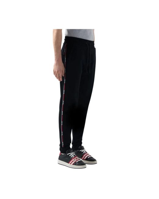 Gcds Broeken ,Zwart ,Katoen Logo Tape Joggers in het Black voor heren