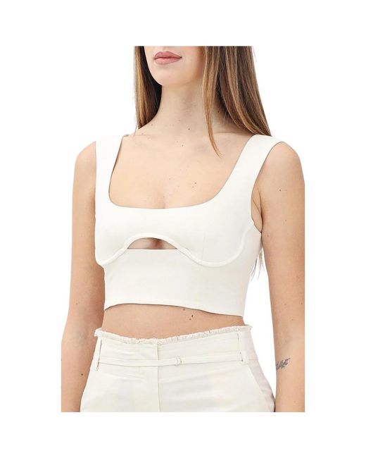 Patrizia Pepe White Sleeveless Tops