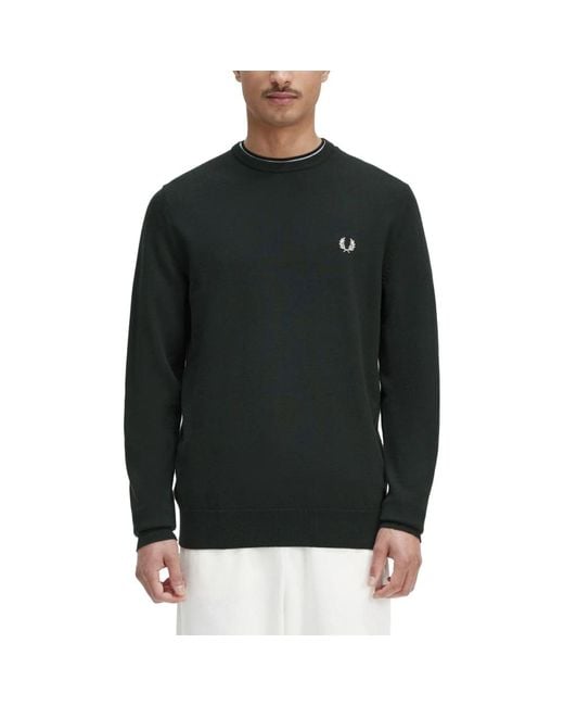 Fred Perry Logo jersey sweatshirt stilvoll bequem mischung in Black für Herren