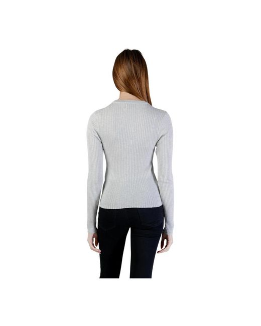 Jacqueline De Yong Gray Round-Neck Knitwear