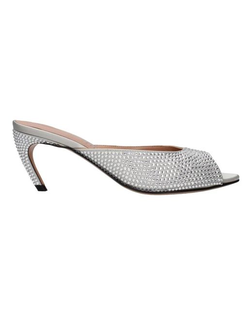 The Attico White Heeled Mules