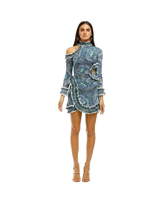 Zimmermann Kleedjes ,Veelkleurig ,Polyester Asymmetrische Mini Jurk Voor Overdag in het Blue