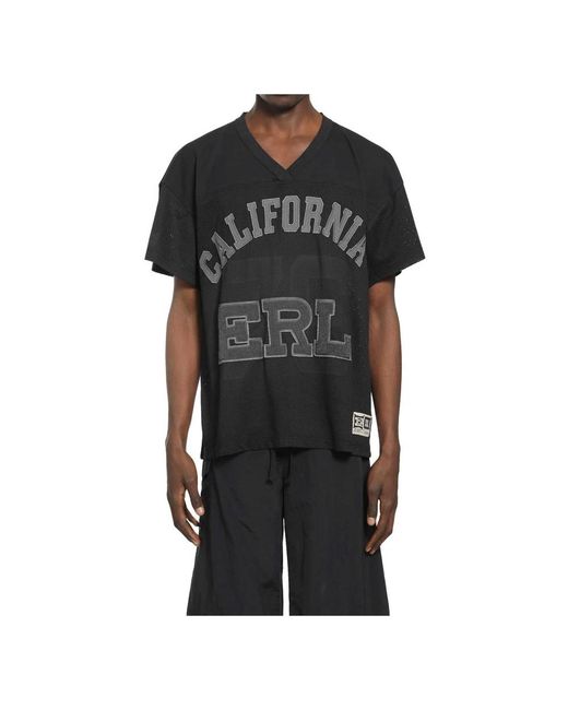 ERL Mesh Football Tee Knit in het Black voor heren
