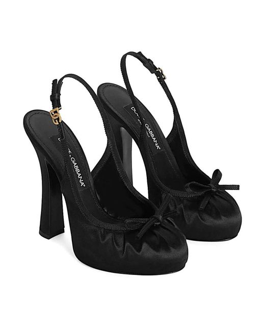 Dolce & Gabbana Black Décolleté Aus Wildleder Und Nappa