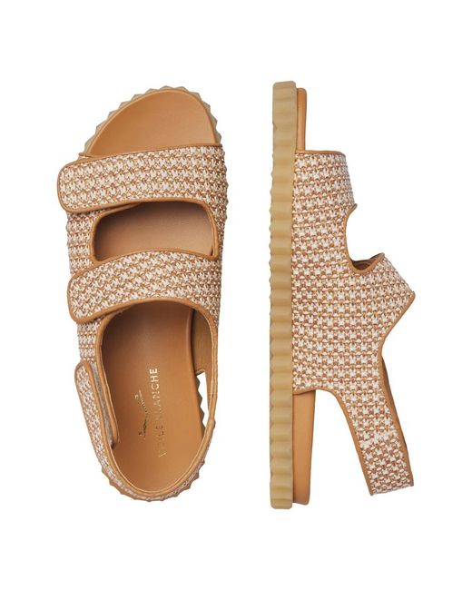 Voile Blanche Natural Flat Sandals