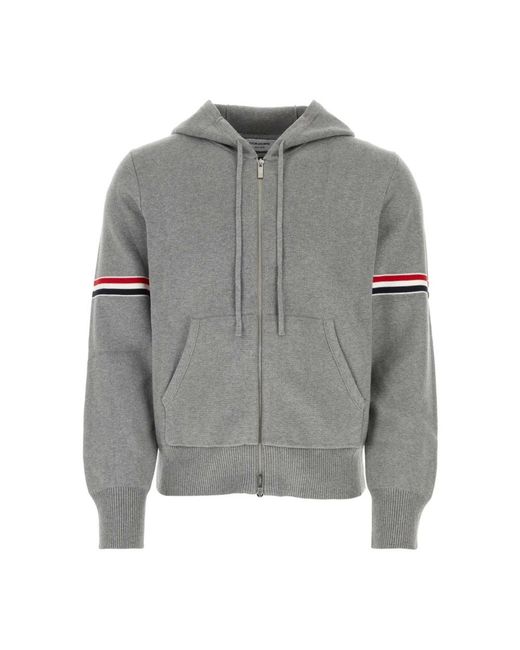 Thom Browne Hoodies & Sweatvesten ,Grijs ,Katoen Comfortabele Grijze Katoenen Sweatshirt in het Gray voor heren