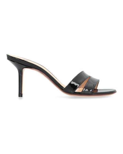 Francesco Russo Black Heeled Mules