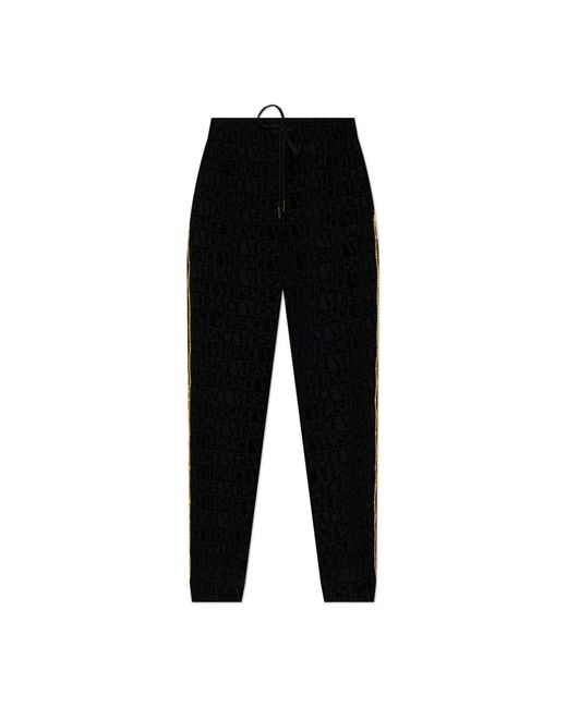 Versace Broeken ,Zwart ,Katoen Broek Met Logo in het Black