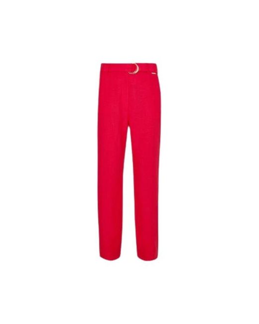 Liu Jo Red Rote leinenhose mit gürtel