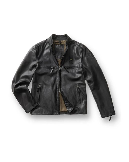 Blauer Black Leather Jackets for men