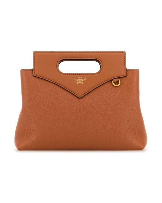 MCM Brown Soft diamond karamell lederhandtasche