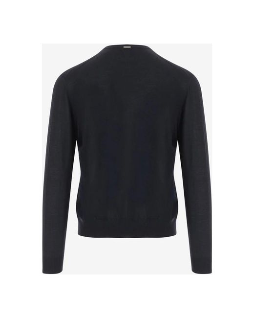 Herno Blue Round-Neck Knitwear for men