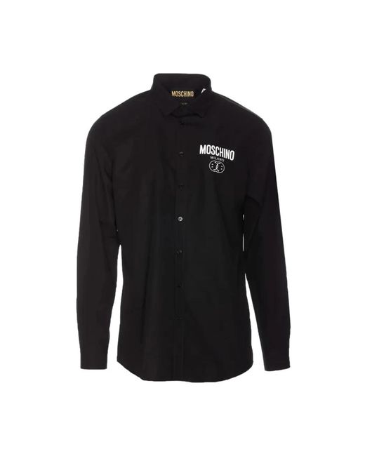 Camicia classica con colletto francese di Moschino in Black da Uomo