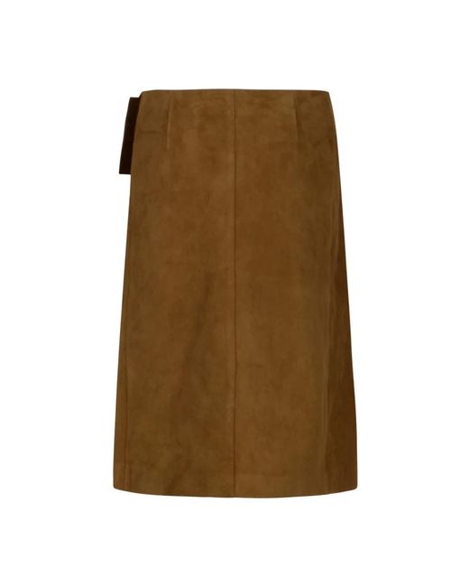 AMI Brown Leather Skirts