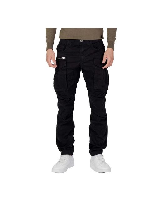 Replay Black Straight Trousers for men