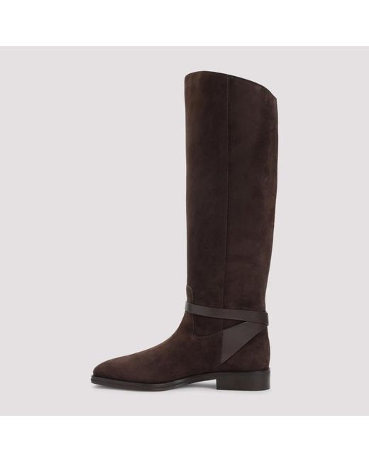 Jimmy Choo Brown Suede Lawton Kb Flat Boots