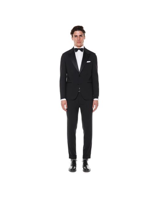 Eleventy Black Single Breasted Suits for men