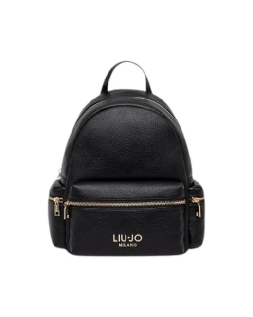 Liu Jo Black Rucksack Mit Nietenmuster Und Reißverschluss