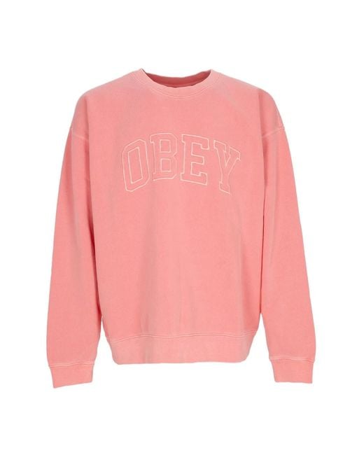 Obey Schwerer fleece-sweatshirt in Pink für Herren