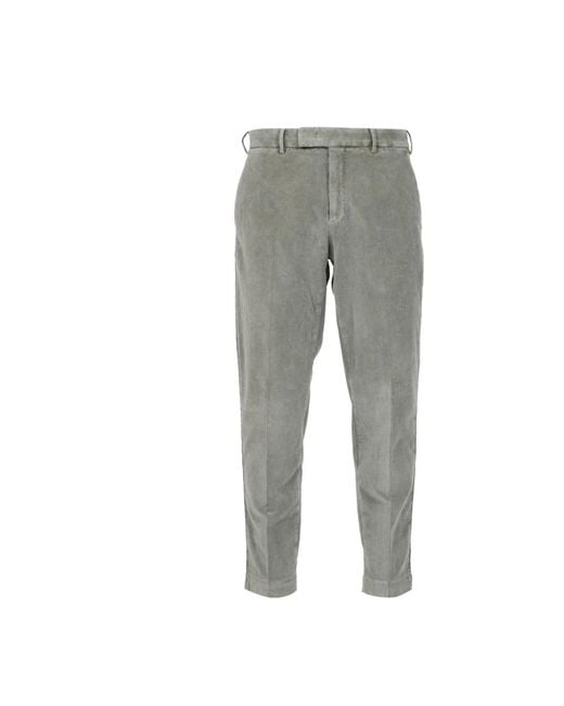 PT Torino Gray Straight Trousers for men