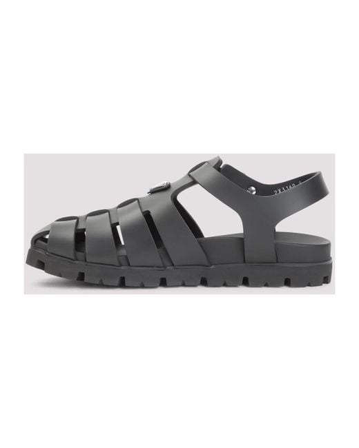 Prada Black Flat Sandals for men