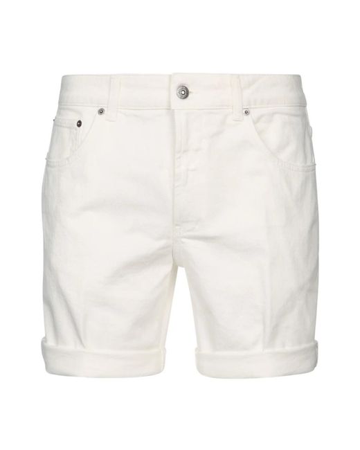 Dondup White Denim Shorts for men