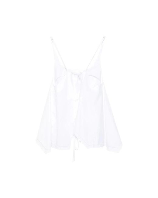 Low Classic White Sleeveless Tops