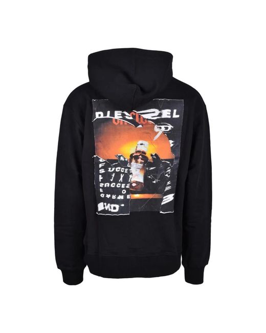 DIESEL Black Hoodies for men