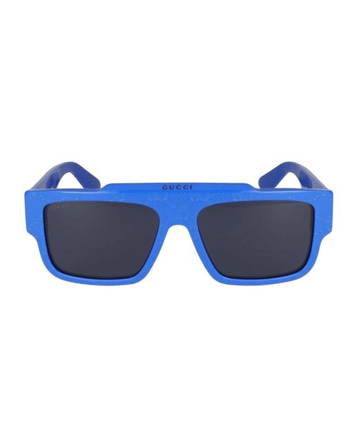Gucci Blue Gg1460S Linea Lettering Sunglasses for men