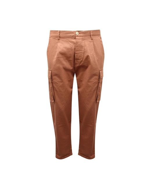 Officina 36 Brown Slim-Fit Trousers for men
