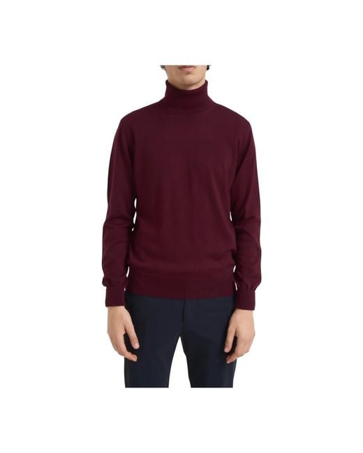 Alpha Studio Purple Turtlenecks for men