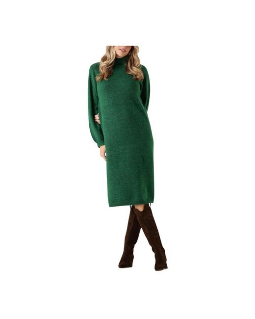 Y.A.S Green Yasbalis Ls Funnel Strickkleid