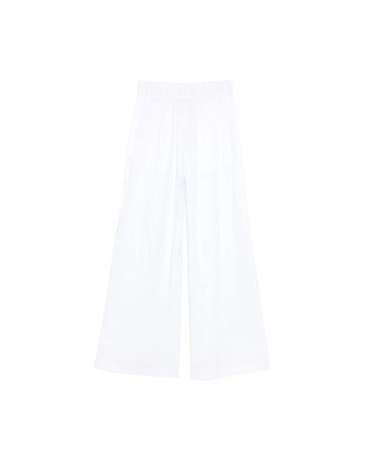 Semicouture White Wide Trousers