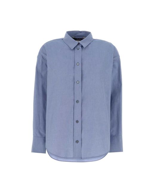 Max Mara Overhemden ,Blauw ,Katoen Adele Oxford Shirt in het Blue