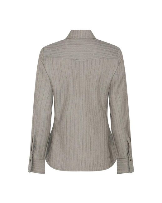 Bruuns Bazaar Overhemden ,Bruin ,Leer Boxelder Bbfuju Shirt in het Gray