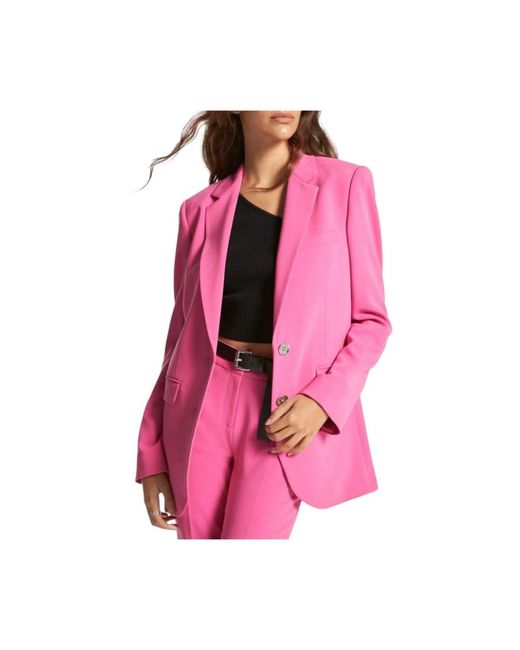 Michael Kors Jassen ,Roze ,Leer Crepe Boyfriend Blazer in het Pink