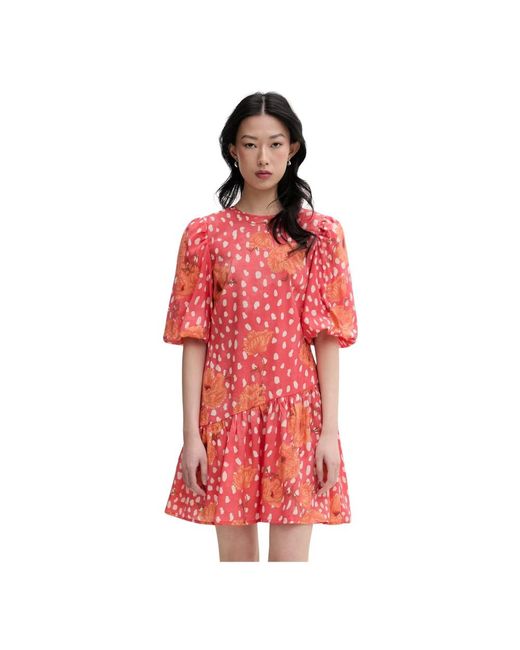 Never Fully Dressed Kleedjes ,Roze ,Polyester Flared Mini Jurk
