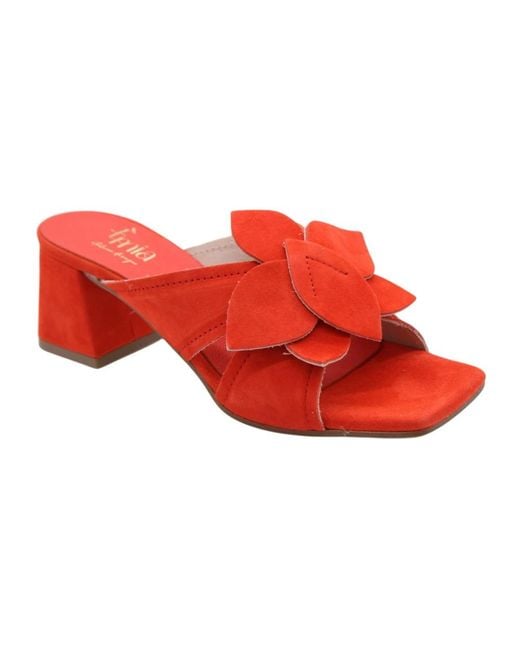 E mia Red Heeled Mules