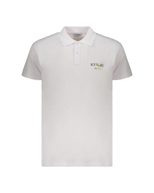 Iceberg Poloshirt Met Korte Mouwen En Logo in het White voor heren
