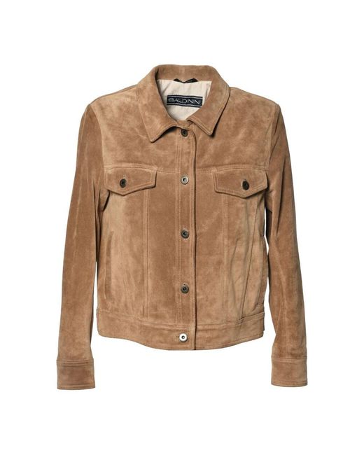 Baldinini Brown Leather Jackets