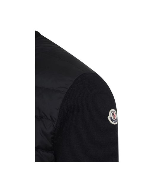 Moncler Zwarte Gebreide Trui Met Ritszakken in het Blue voor heren
