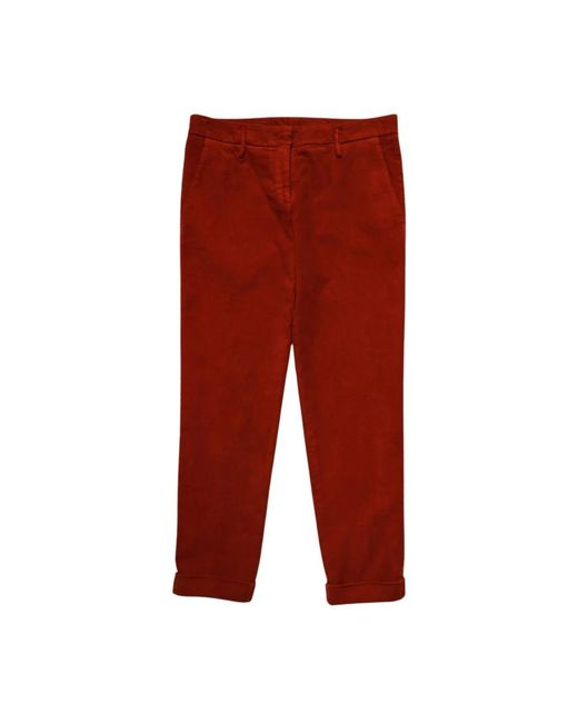 Aspesi Red Cropped Trousers