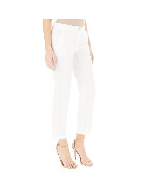 Pinko White Cropped Trousers