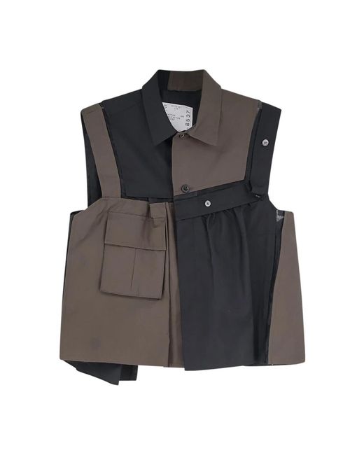Sacai Black Patchwork Shirt