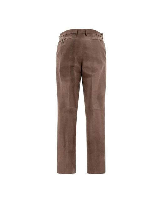 Leather Trousers di Auralee in Brown da Uomo