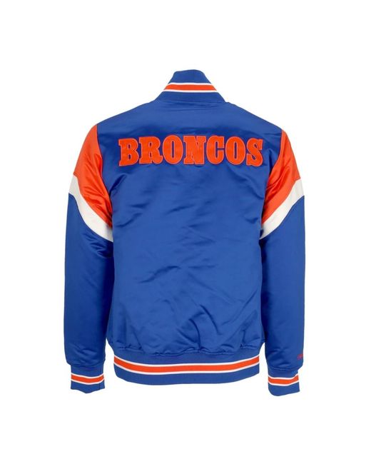 Mitchell & Ness Blue Bomber Jackets for men